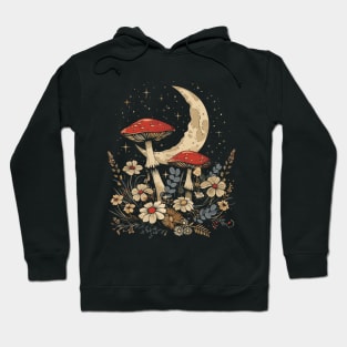 Vintage Goblincore and Cottagecore Mushroom & Floral lovers Hoodie